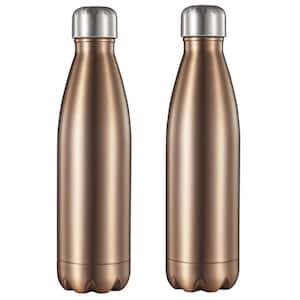Marina 16 oz. Brushed Copper Double Wall Water Bottle (2-Pack)