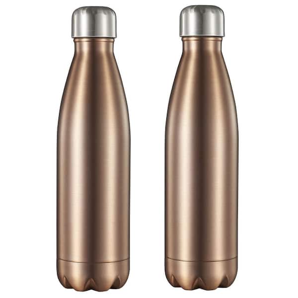 Visol Marina 16 oz. Brushed Copper Double Wall Water Bottle (2-Pack)