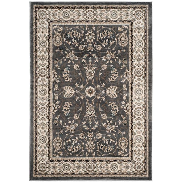 SAFAVIEH Lyndhurst Gray/Cream 6 ft. x 9 ft. Antique Speckled Floral Area Rug