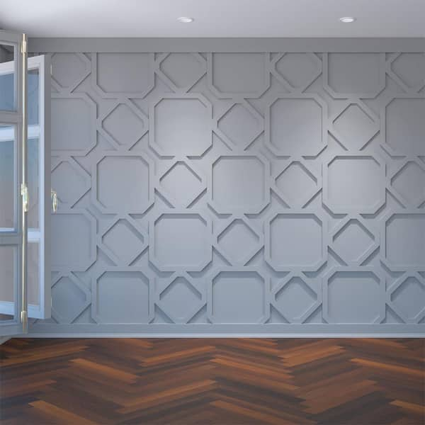 Ekena Millwork 39 7/8"W x 23 3/8"H x 3/8"T Large Lockhart Decorative Fretwork Wall Panels in Architectural Grade PVC