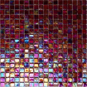 Skosh Glossy Merlot Red 11.6 in. x 11.6 in. Glass Mosaic Wall and Floor Tile (18.69 sq. ft./case) (20-pack)