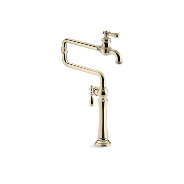KOHLER Artifacts Deck Mount Pot Filler in Vibrant French Gold