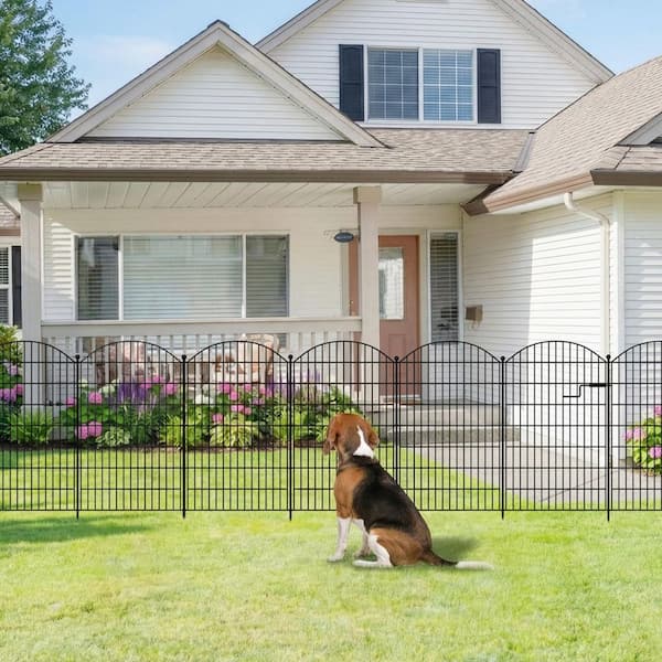 13-Panel Arch Garden Fence with Gate 336 in. W x 40 in. H Metal Wire Panel Border Garden Fencing Animal Barrier for Yard