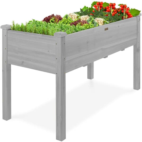48 in. x 24 in. x 30 in. Wood Raised Garden Bed - Gray