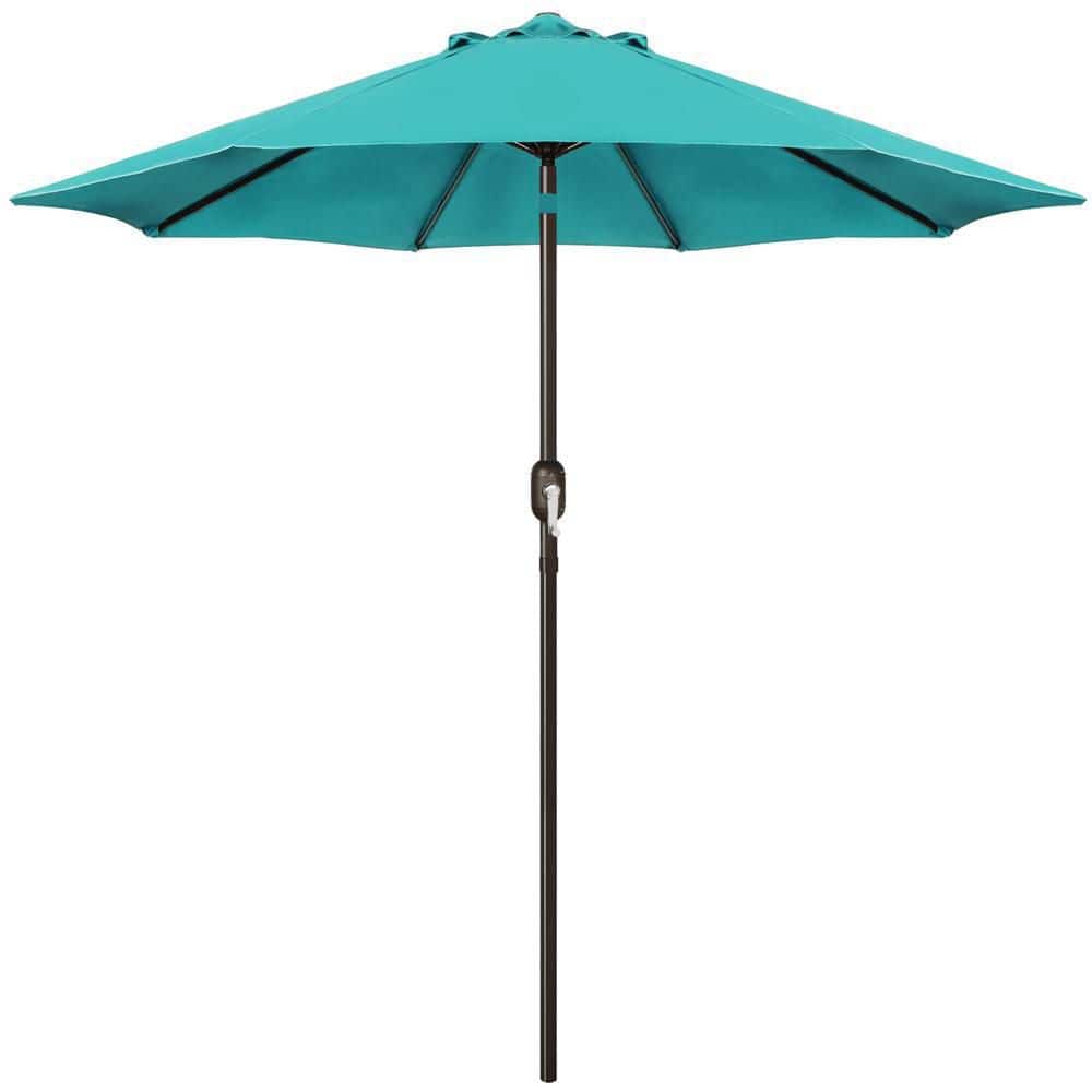 Dyiom 9 ft. Market Striped Umbrella Outdoor Aluminum Patio Umbrella ...