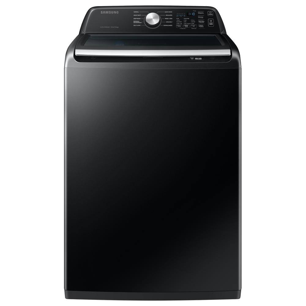4.7 cu.ft. Large Capacity Smart Top Load Washer with Active WaterJet in Brushed Black