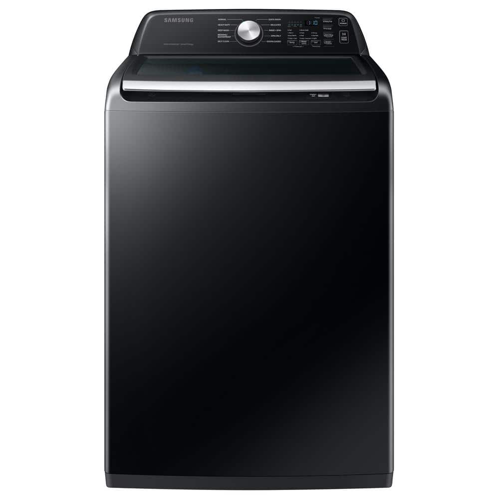 Samsung 4.7 cu. ft. High-Efficiency Large Capacity Smart Top Load Washer in Brushed Black with Impeller and Active WaterJet