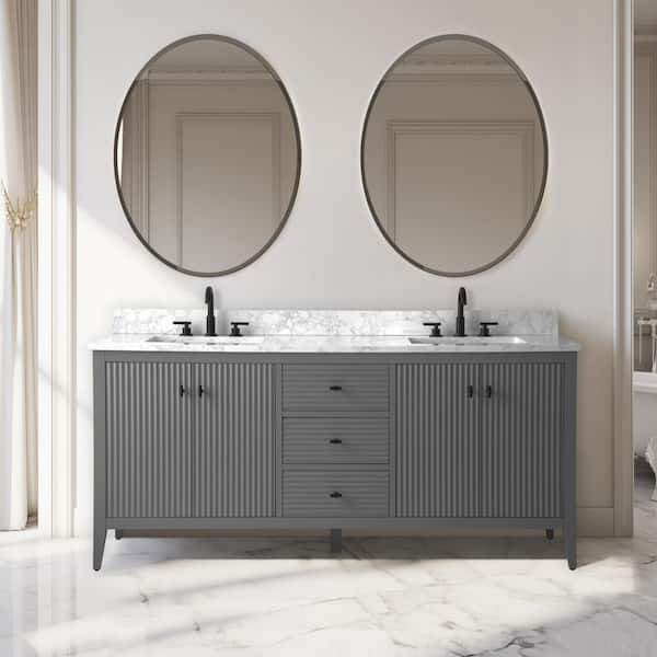 Beaumont Decor Hampton 72-in Gray Bathroom Vanity Cabinet Beaumont Decor Hampton 72-in Gray Bathroom Vanity Cabinet