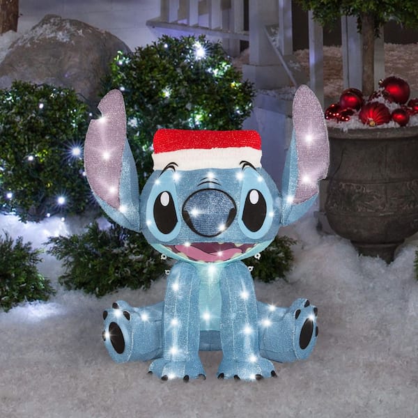 Gemmy 28 in. 3D Lighted Stitch Tinsel Sculpture Outdoor Christmas