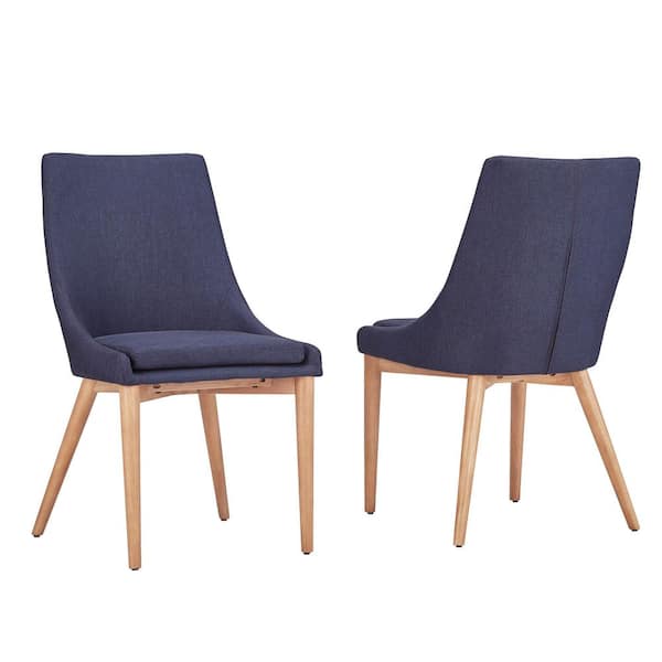 HomeSullivan Nobleton Twilight Blue Linen Dining Chair (Set of 2)