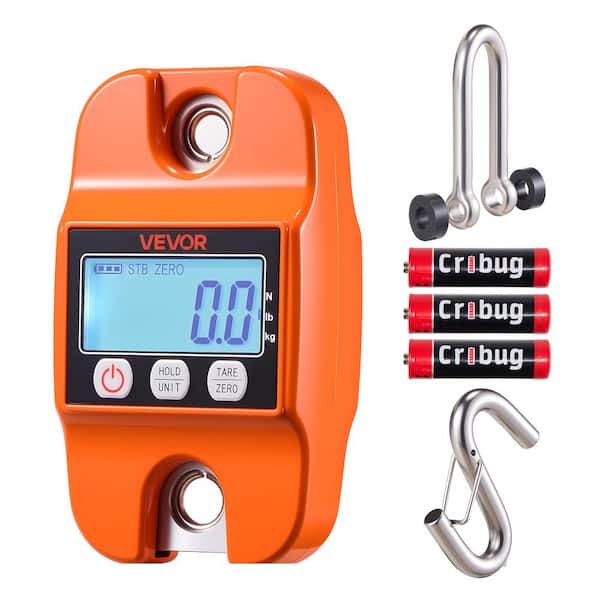 Digital Crane Scale, 880 lbs./400 kg Max Capacity, Handheld Hanging Scale with Cast Aluminum Case and LCD Display