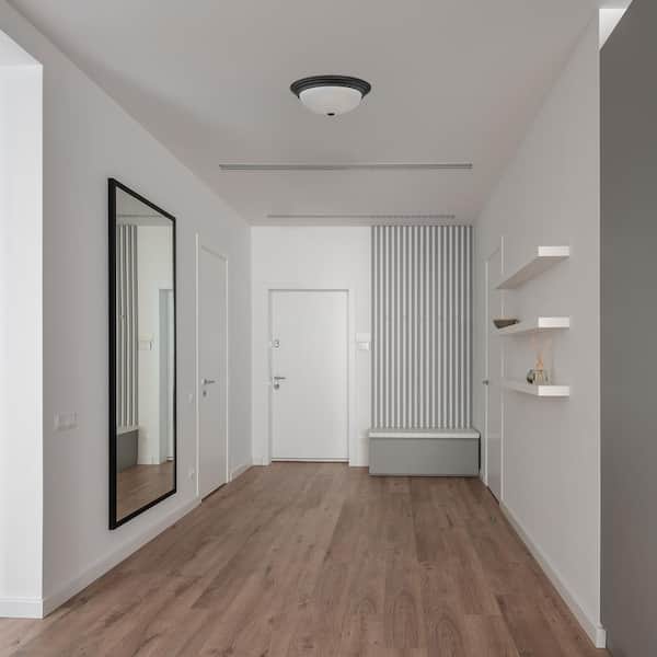 Designers Fountain - Reedley 11.25 in. Traditional Matte Black Medium-Base (E26) Bulb Flush Mount for Kitchens