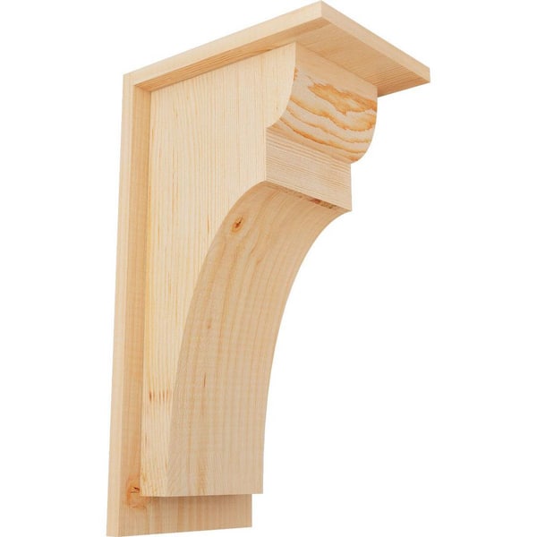 Ekena Millwork 7-1/2 in. x 10 in. x 18 in. Douglas Fir Yorktown Smooth Corbel with Backplate