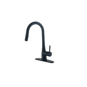 Single-Handle Pull-Down Sprayer Kitchen Faucet and Hands-Free in Matte Black