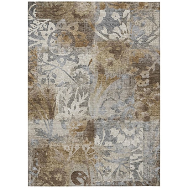 Chantille Machine Washable Indoor/Outdoor Abstract ACN2915 Chocolate 5 ft. x 7 ft. 6 in. Area Rug