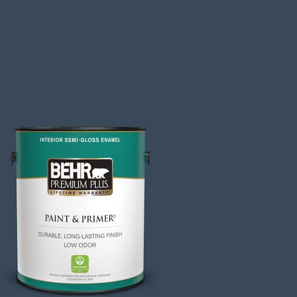 BEHR PREMIUM PLUS 1 gal. #570F-7 Midnight Dream Semi-Gloss Enamel Low Odor Interior Paint & Primer