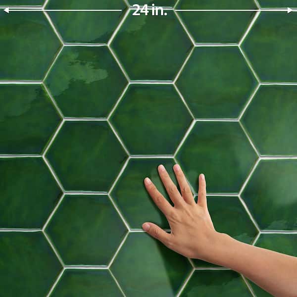 Merola Tile Viva Hex Antic Verde 5-7/8 in. x 6-3/4 in. Ceramic