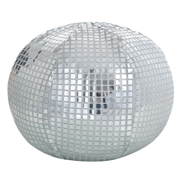 Mirage Silver Geometric Duck Feathers 12 in. x 12 in. Throw Pillow