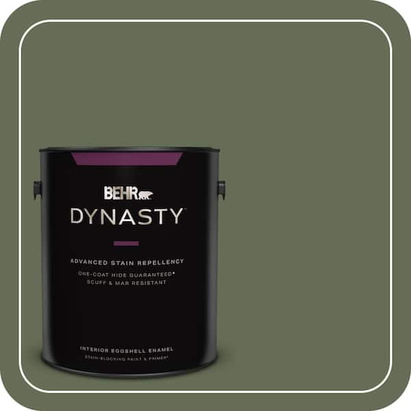 BEHR DYNASTY 1 gal. #ECC-38-3 Sea Fern Eggshell Enamel Interior Stain-Blocking Paint & Primer