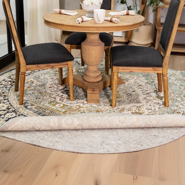 Dual Surface 4 ft. 10 in. x 4 ft. 10 in. Round Interior 3/8 in. Thickness Rug Pad