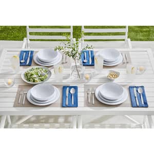Taryn Melamine Salad Plates in Ribbed Solid White (Set of 6)