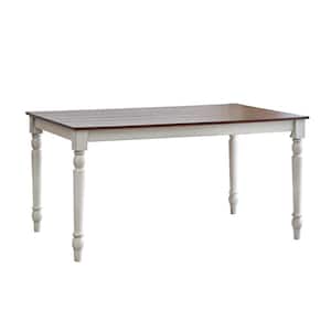 Lafayette 59 in. Rectangle Clay White Wood Top with Solid Wood Frame (Seats 6)
