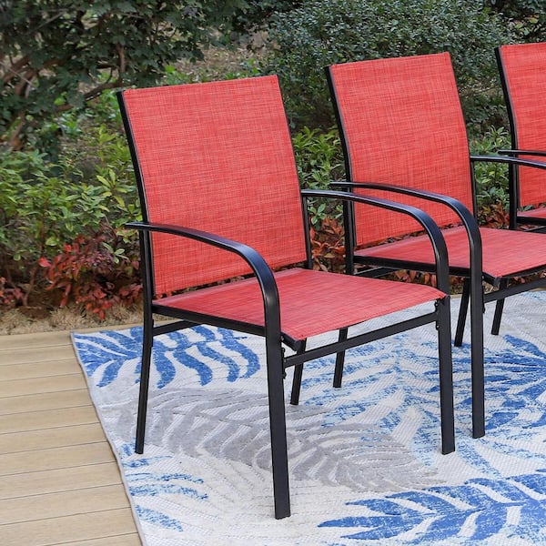 Red sling best sale patio chairs