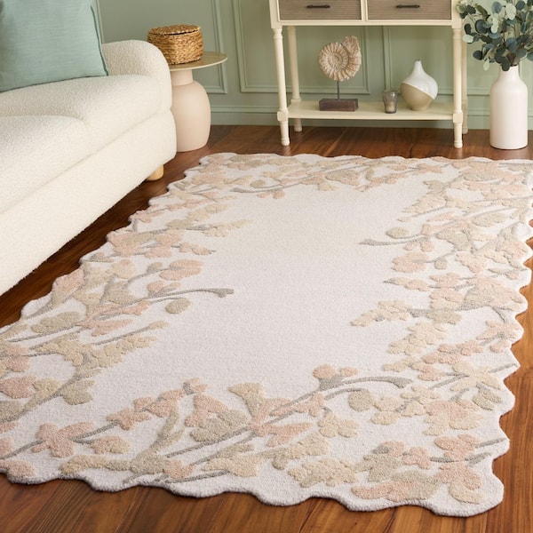 Jardin 4 ft. x 6 ft. Beige/Rust Romantic Floral Vine Area Rug