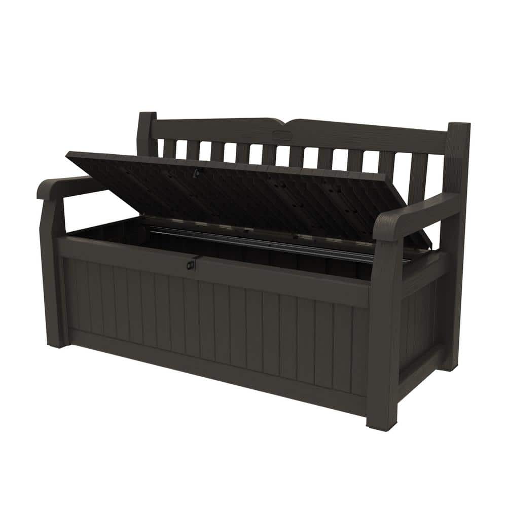 Noir Resin Outdoor Double Seating Storage Bench