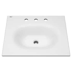 Studio S 24 in. Bathroom Vanity Sink Top with 8 in. Faucet Holes in White