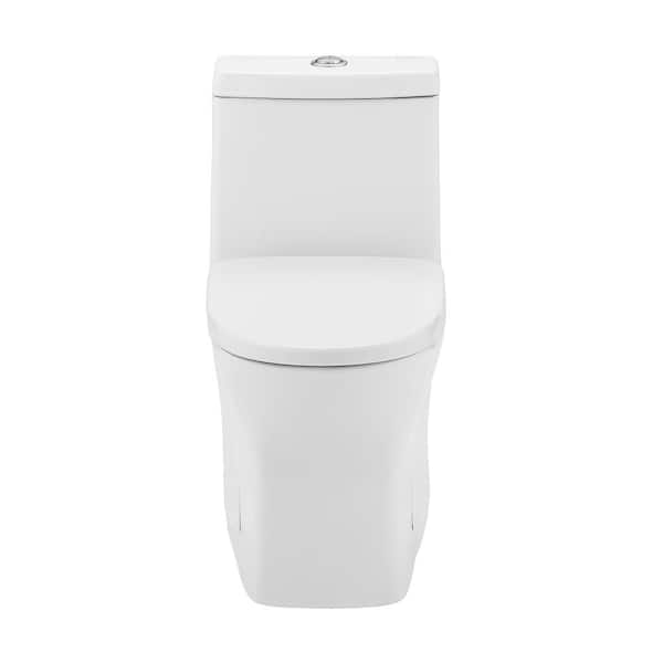 Swiss Madison Sublime II 10 in. Rough-in 1-piece 1.1/1.6 GPF Dual Flush Round Toilet in Glossy White, Seat Included