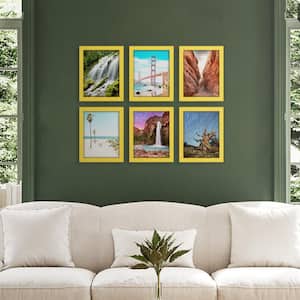 Modern 8 in. x 10 in. Yellow Picture Frame (Set of 6)