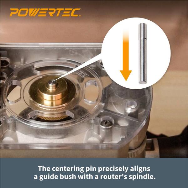 POWERTEC 1/4 in. and 1/8 in. Down Cut Spiral Router Bits, 1