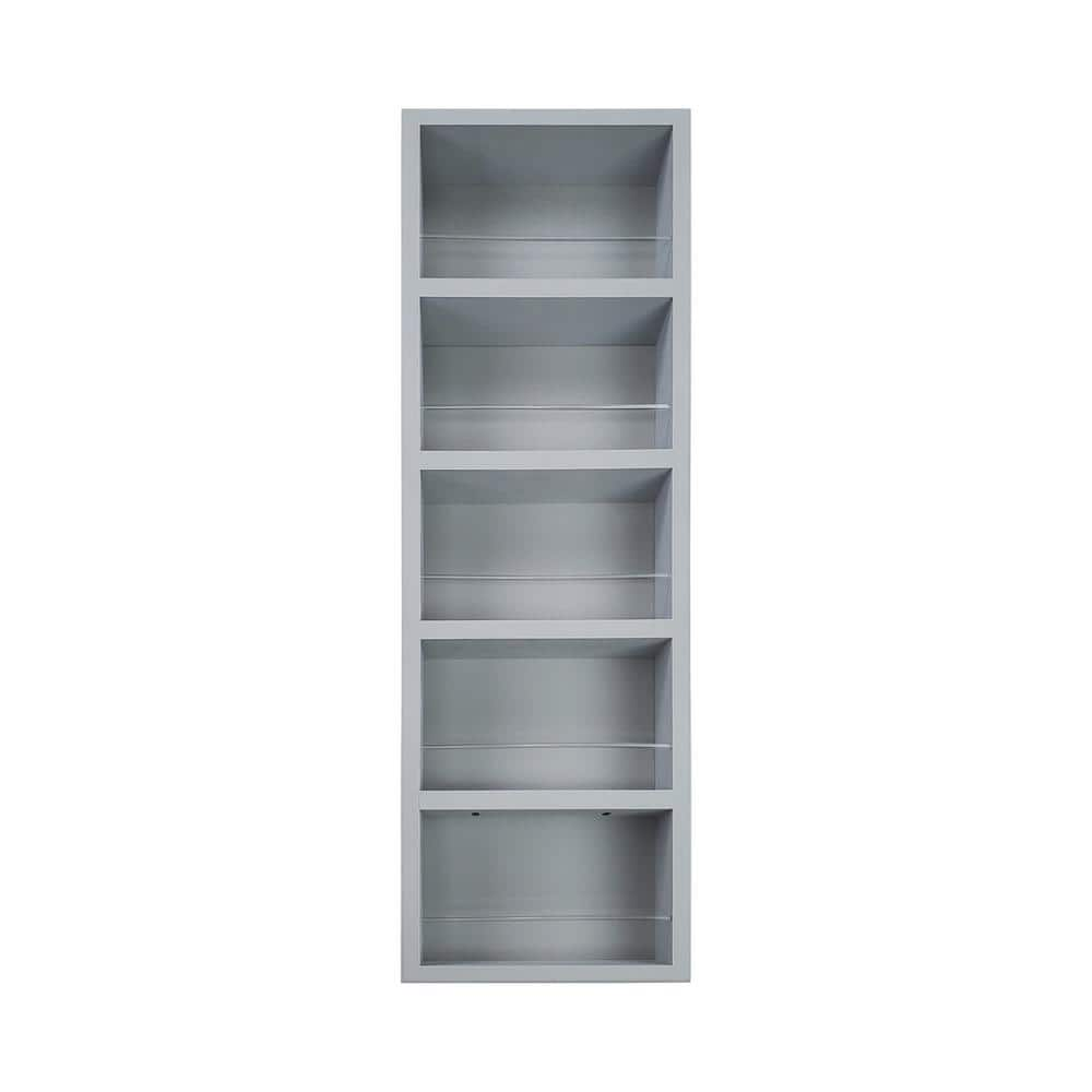 WG Wood Products 3.5 in. x 14 in. x 35 in. Cityscape Primed Gray Wood Spice Rack