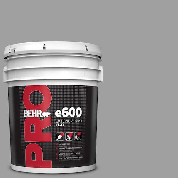 BEHR PRO 5 gal. #PPU26-06 Elemental Gray Flat Exterior Paint