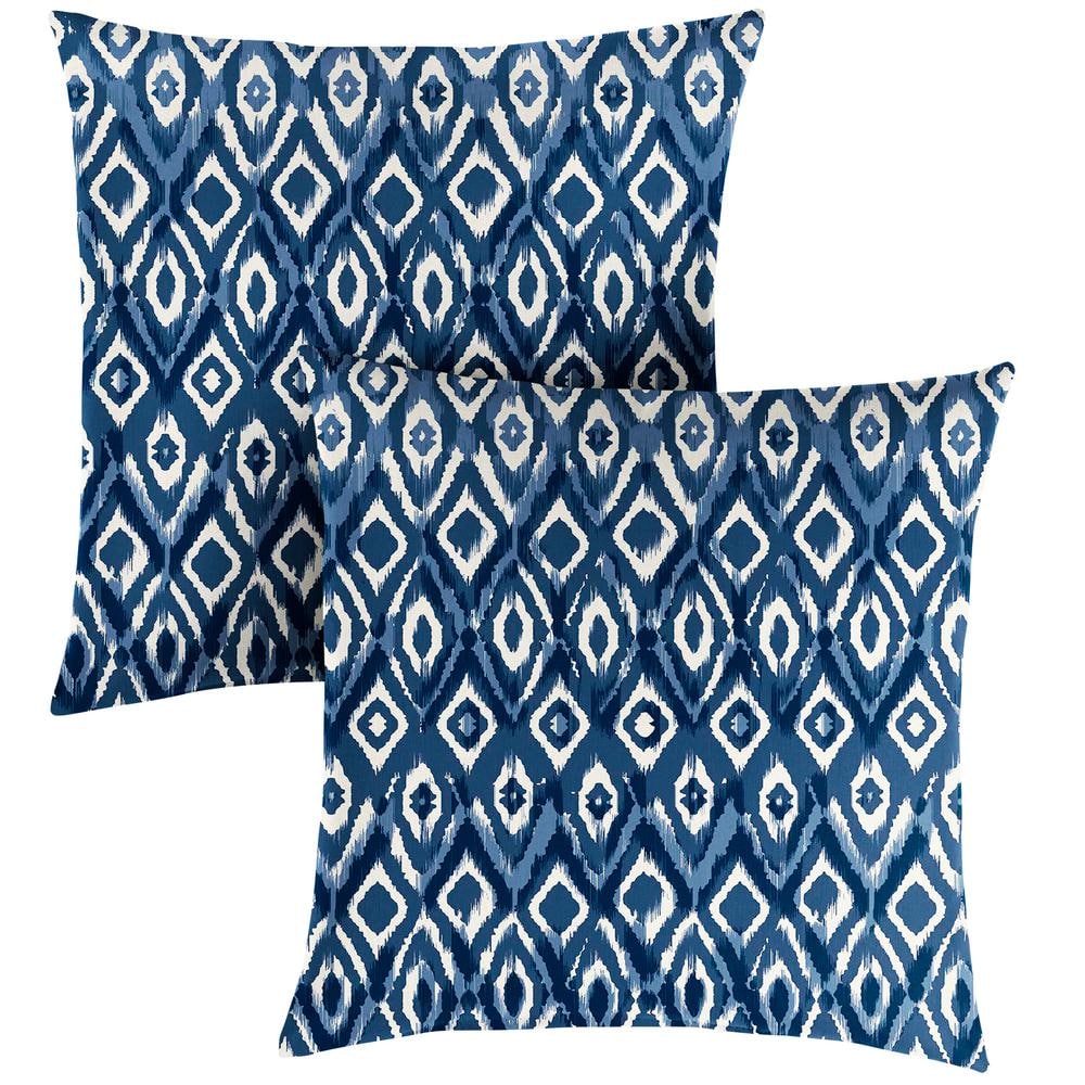 Indigo Graphic Outdoor Knife Edge Throw Pillows (2-Pack)