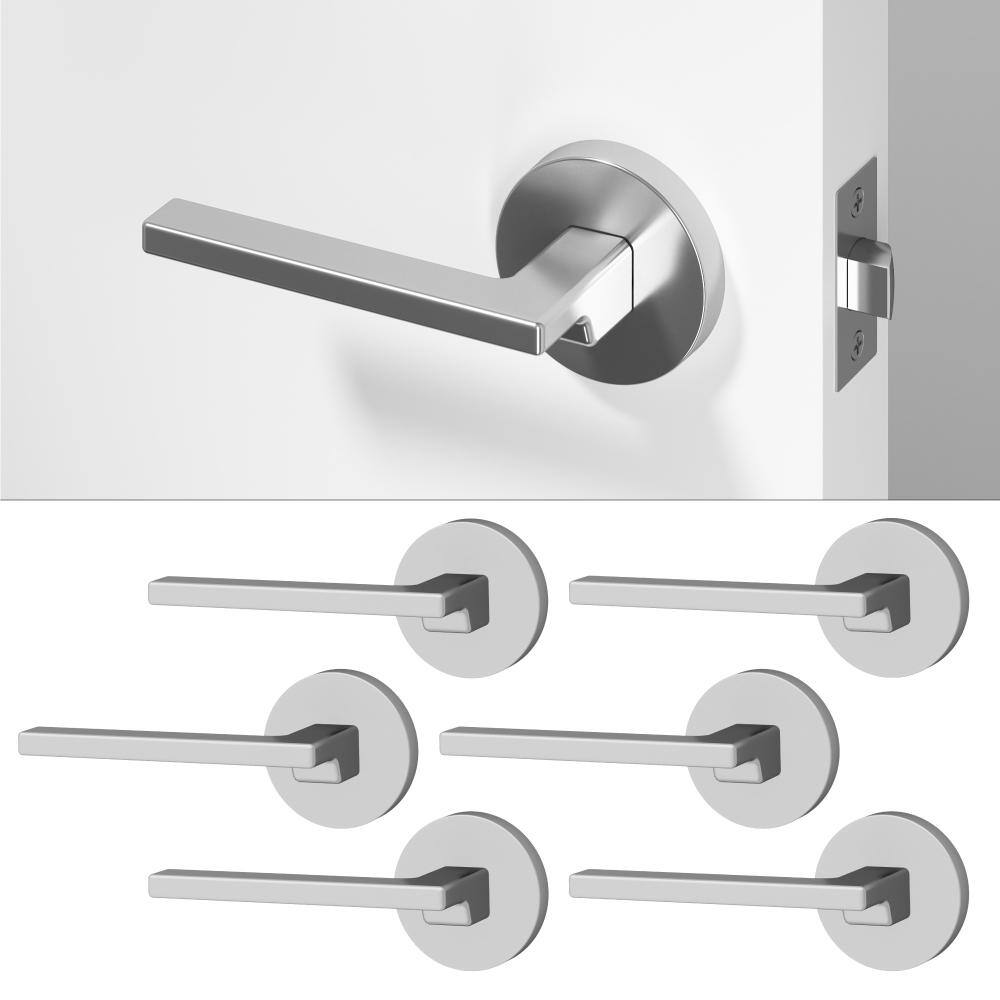 Dune Metal Chrome Passage Hall/Closet Flat Door Handle with Round Rosette 6-Pack price history on PriceWatchPro