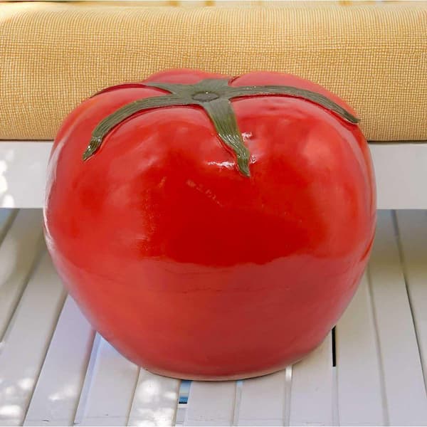 Galt International Tomato Stool Polyresin Side Table 19&quot