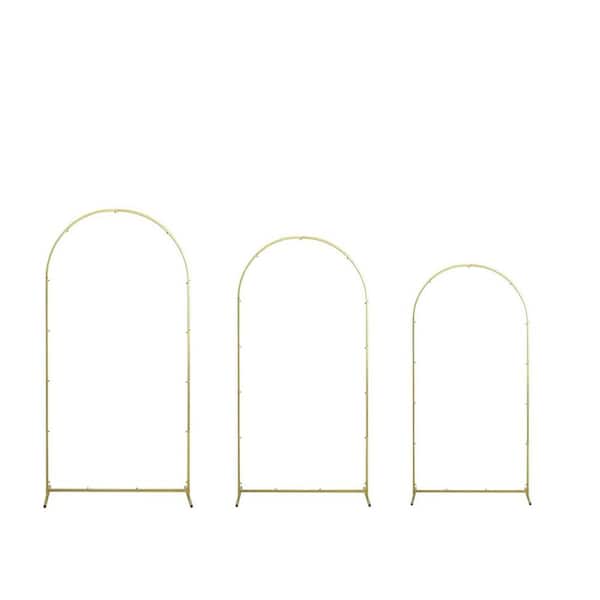Metal Wedding Arch Backdrop Stand Set of 3 with Cover, Different Sizes Balloon Arch for Birthday, Shower, Anniversary