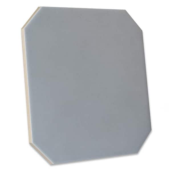 Merola Tile Vaudeville Octagon Humo with Taco Azzuro 8 in. x 8 in