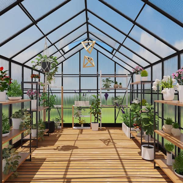 Gardenbee 10 ft. x 14 ft. Outdoor Polycarbonate Greenhouse with