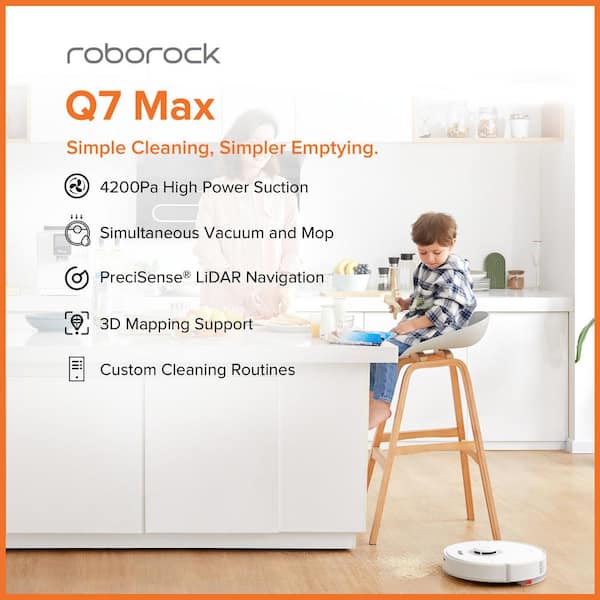 Reviews for ROBOROCK Q7 Max Robotic Vacuum and Mop with LiDAR Navigation,  Bagless, Washable Filter, Multi-Surface in White