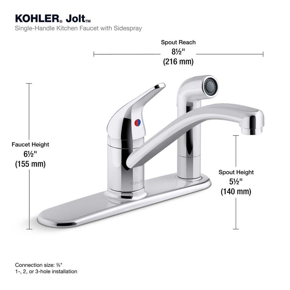 Polished Chrome Single Handle Kitchen Faucet with Pull-out Spray
