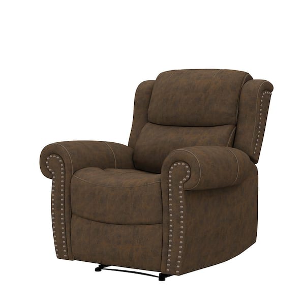 Armond Track Arm Leather Pillow Back Recliner Chair