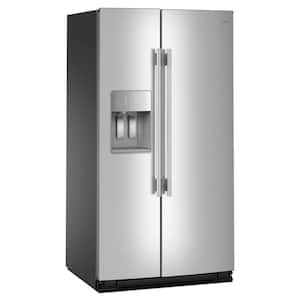 36 in. 28.3 cu. ft. Side-by-Side Refrigerator in Stainless Steel with Panoramic LED Lighting