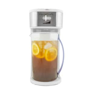 3 qt., 12-Cup, White Stainless Steel Cafe' Ice Iced Coffee and Tea Brewing System