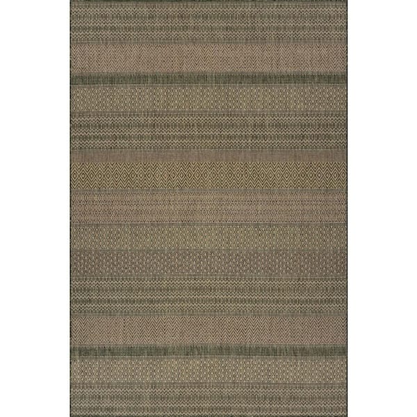 Torelle Abstract Green 8 ft. x 10 ft. Outdoor Area Rug