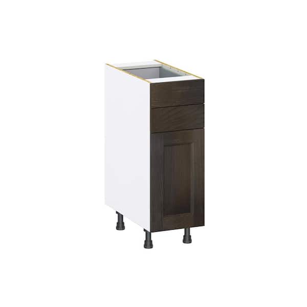 J COLLECTION Georgetown 12 in. W x 24 in. D x 34.5 in. H Assembled Base Kitchen Cabinet in Chestnut with Two 5 in. Drawers