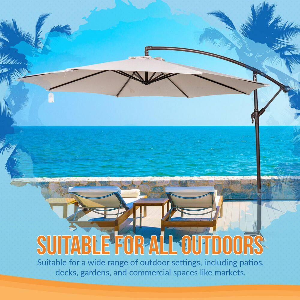 Champagne 10-ft Cantilever Umbrella with Breez-Tex Canopy