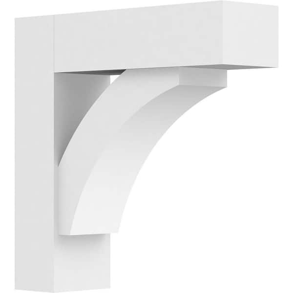 Ekena Millwork Standard Thorton 3 in. W x 12 in. H x 12 in. D Signature Urethane Polyurethane Bracket With Block Ends